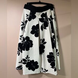 Floral Black and White Formal Skirt